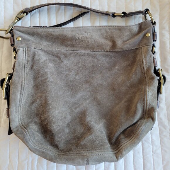 Coach Zoe Brown Suede Shoulder Bag - Picture 7 of 12